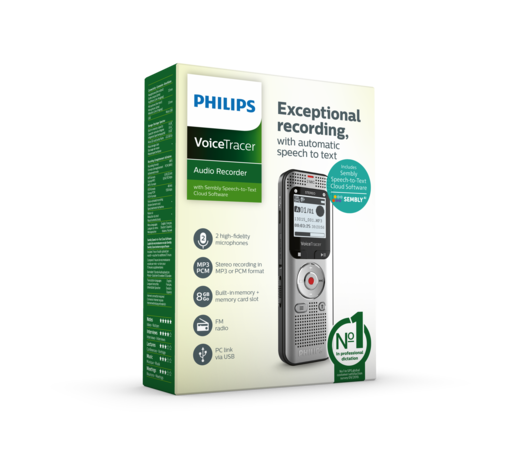 Philips DVT2015 with Sembly Speech-to-Text Audio Recorder