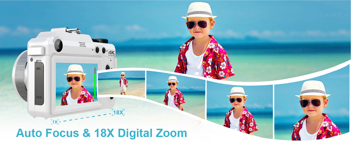 4K White Digital Camera