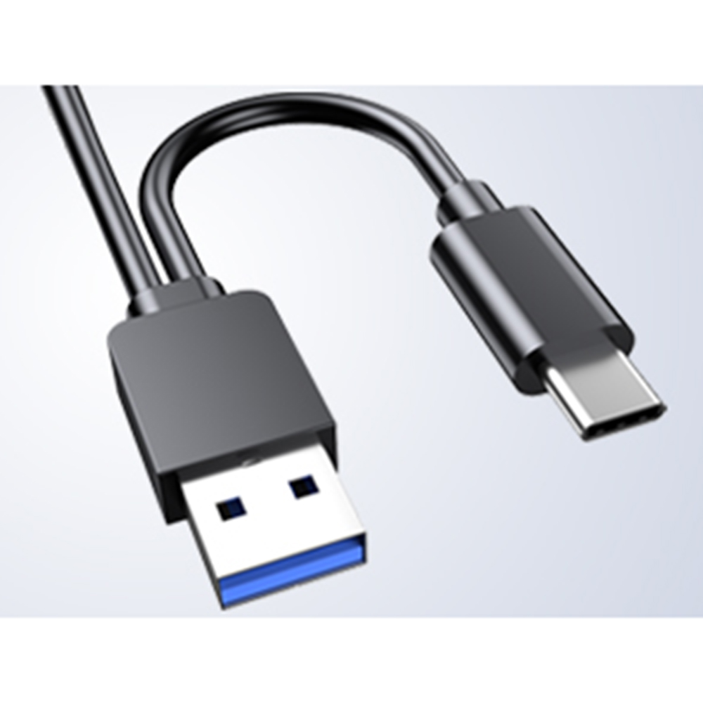 USB 3.0 2-In-1 Connector The data cable hidden at the bottom of the device has both USB-A and USB-C