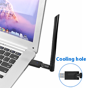 USB WiFi Adapter,1200Mbps High Gain Antennas 5dbi WiFi Dongle with Dual Band 2.4/5GHz High Speed 802