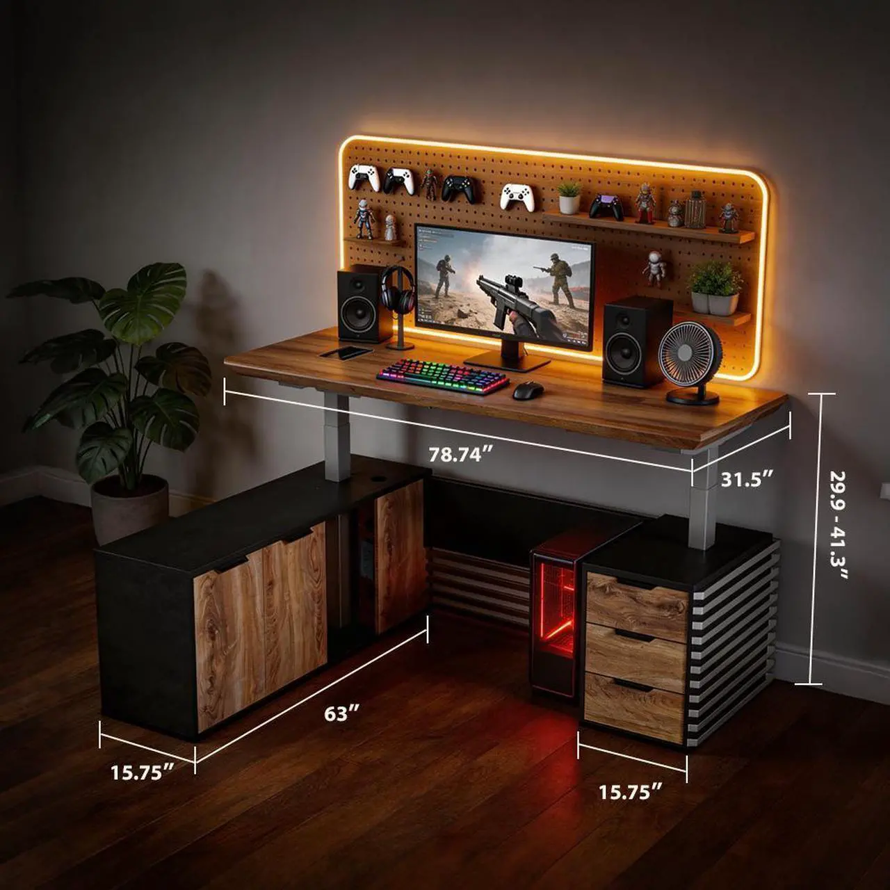 Large Ergonomic Workspace & Storage