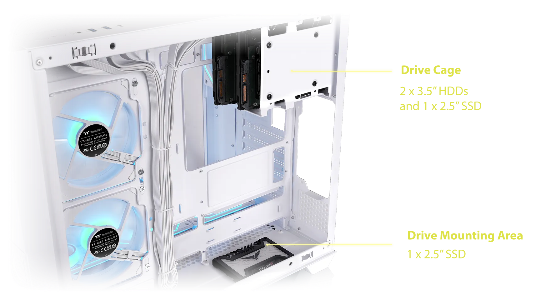 Thermaltake Vision 330 CR ARGB Snow Mid Tower Computer Case