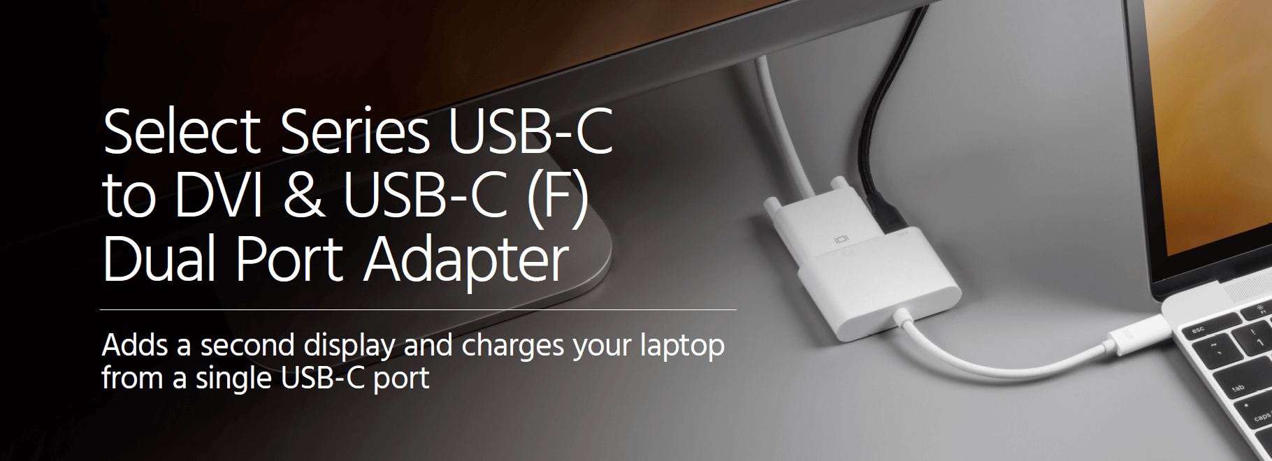 USB-C to DVI and USB-C (F) Dual Port Adapter