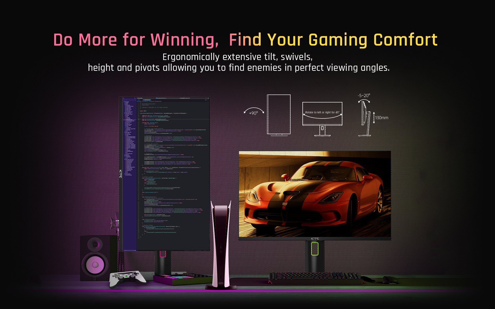 KTC 27 Inch Mini LED monitor, 1440P 165Hz/144Hz Gaming Monitor