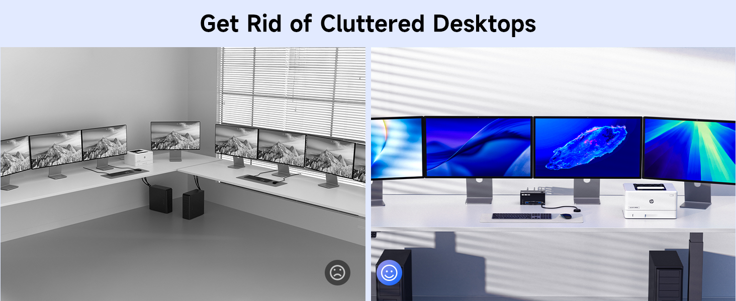 HDMI + 3 DisplayPort KVM Switch 4 Monitors 2 Computers, 4K@120Hz/8K@30Hz Quad Monitors KVM Switches