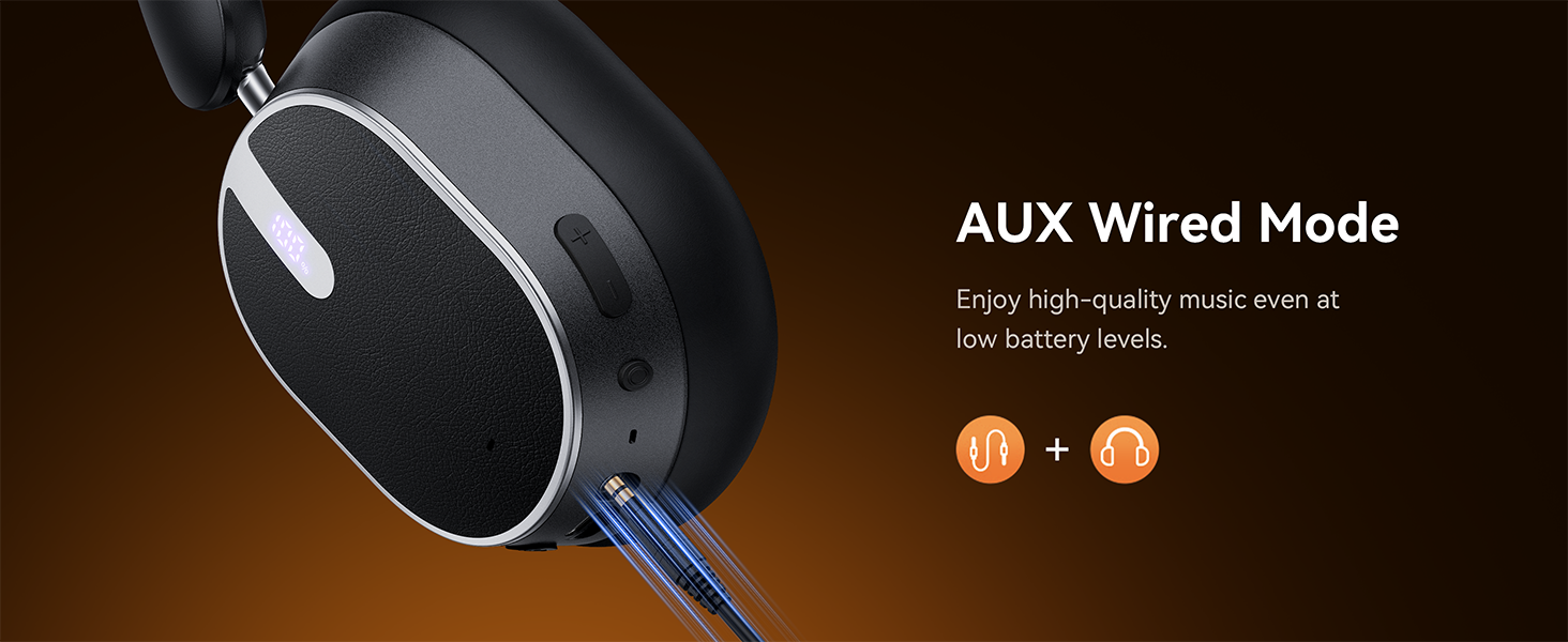 Active Noise Cancelling Headphones,120H Playtime Bluetooth 6.0 Wireless Headphones