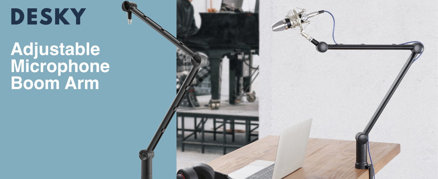 Desky Adjustable Microphone Boom Arm