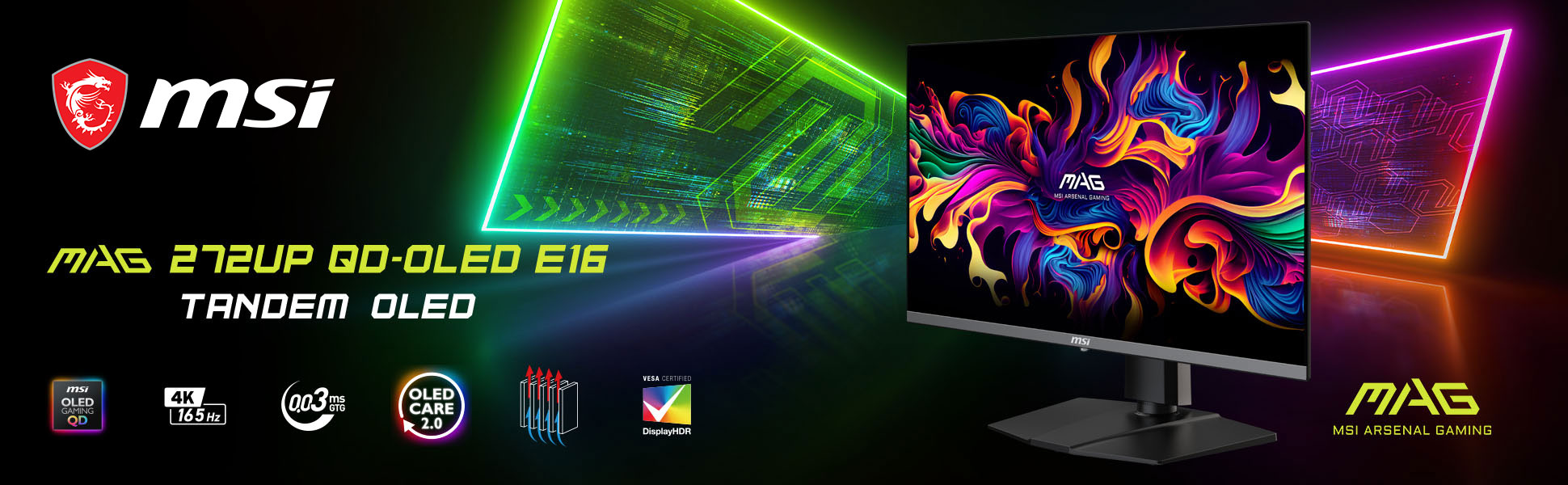 MSI MAG 272UP QD-OLED E16 Gaming Monitor banner