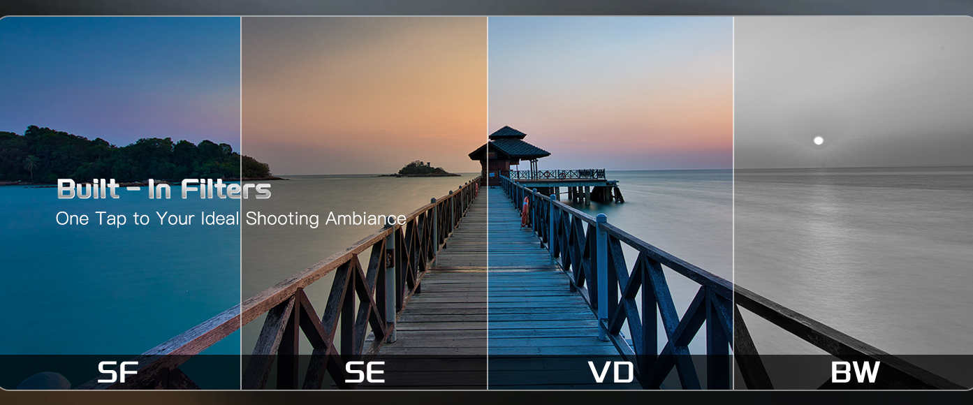 Multi built-in filter digital camera for seaside landscape travel photography