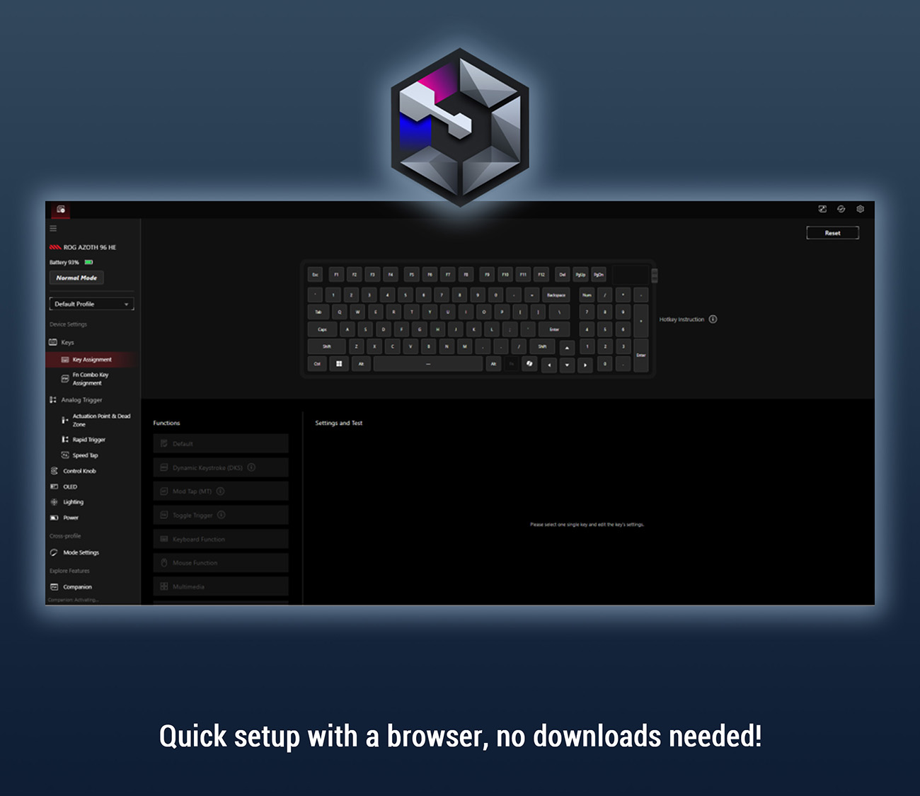 ASUS ROG Azoth 96 HE Wireless Hall Effect Gaming Keyboard 