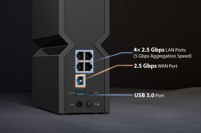 TP-Link Archer BE550 router back panel mobile view