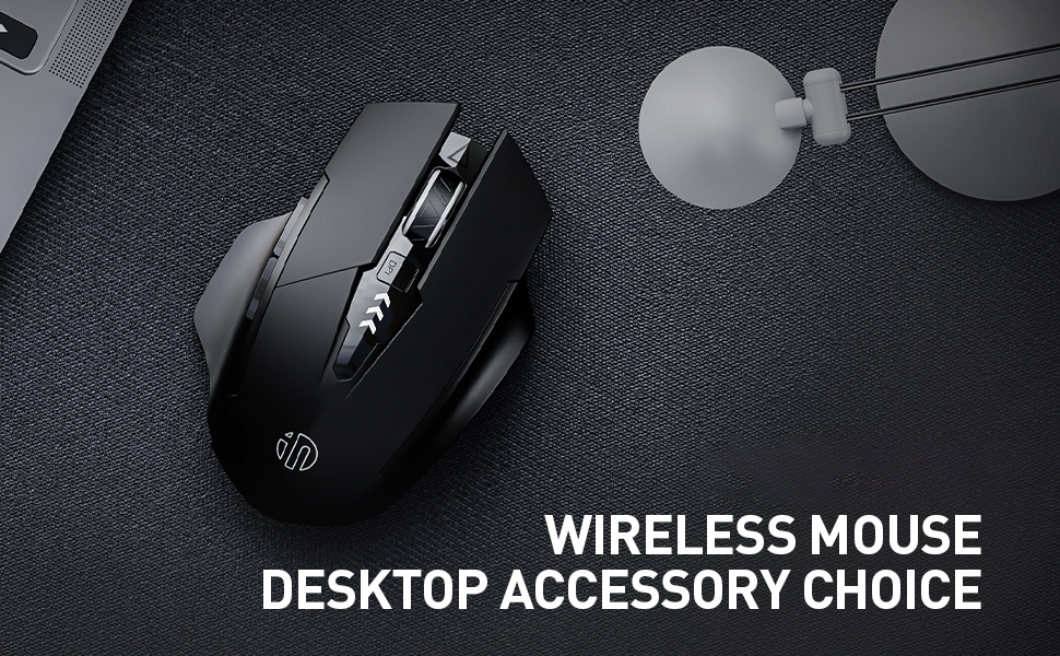 2.4G RF Wireless Mouse, Battery Indicator, Silent click, 800/1200/1600/2400 dpi, Rechargeable Wirele