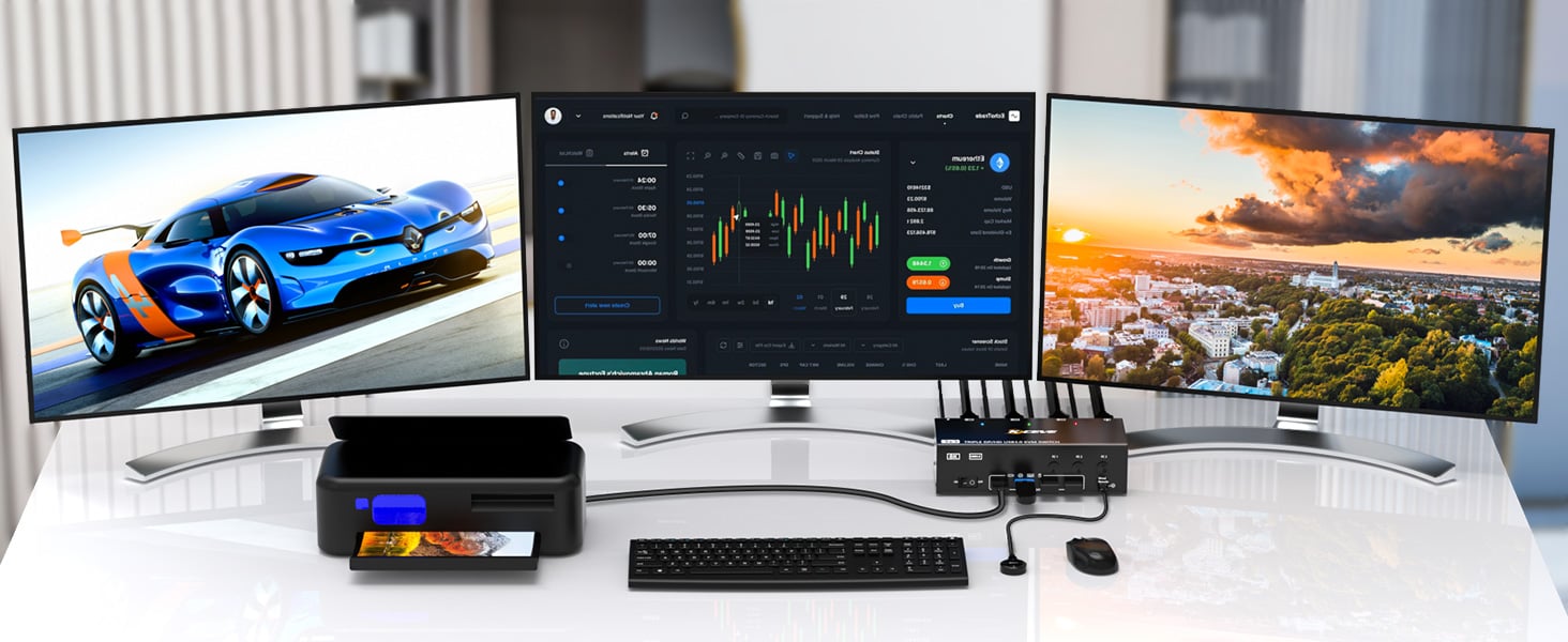 Triple Monitor KVM Switch--For users sharing 3 Monitors between 3 Computers