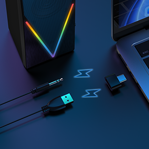 No need for any driver! Plug and play. Computer speakers provide USB C to USB adapter, comfort for l