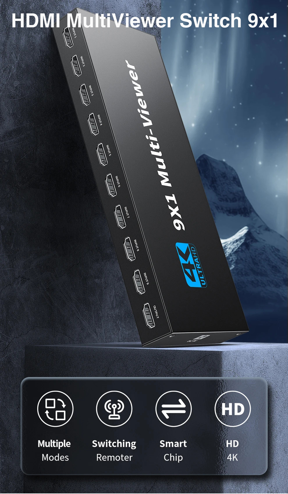 HDMI Multi-viewer Switch 9x1