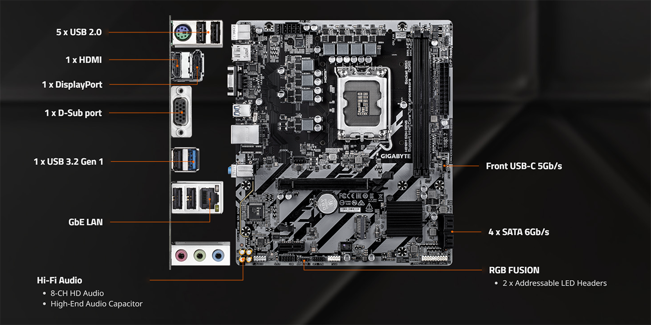 GIGABYTE H810M S2H GEN5 Motherboard