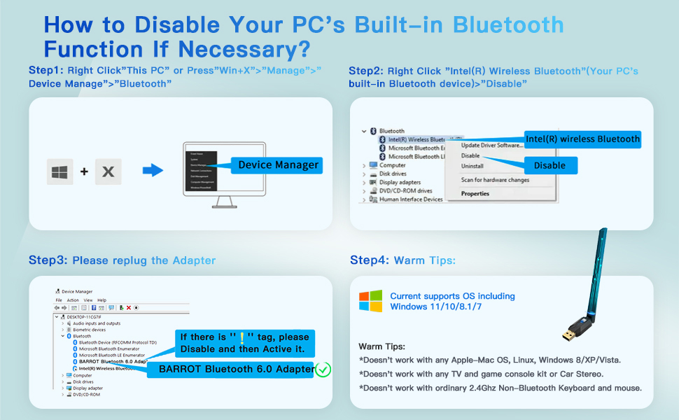Compatibility Notice:  1.Only compatible with Windows 11, 10, 8.1, and 7.  2.Not compatible with ma
