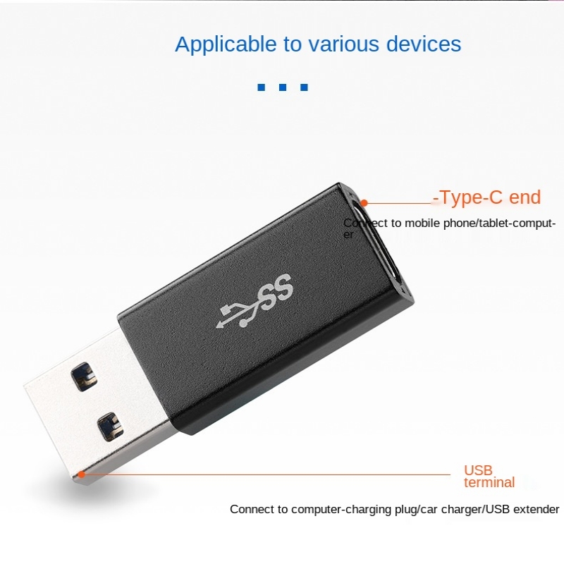 USB 3.1 GEN 2 Male to Type-C Female Adapter, Support Double Sided 10Gbps