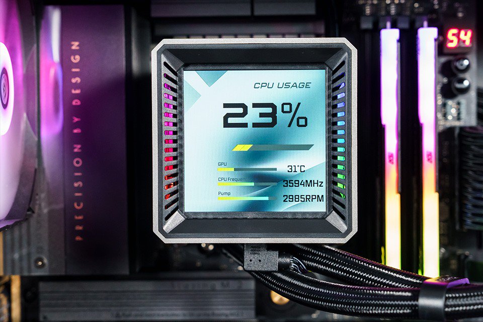 ASRock AIO Steel Legend Dark 360 LCD Liquid Cooler