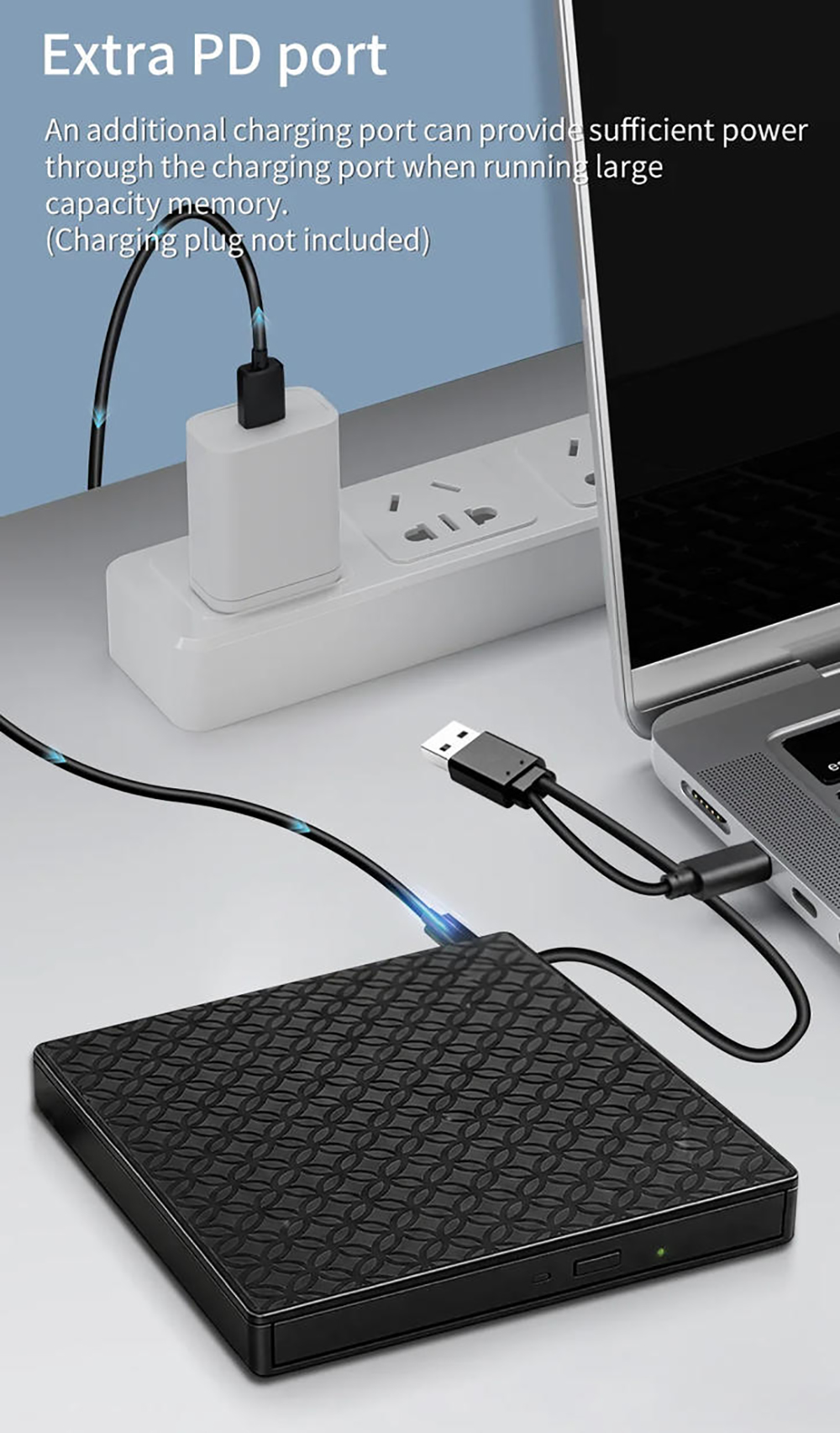 External CD/DVD Drive for Laptop, Portable DVD Player for Laptop, 8 in 1 USB 3.0 Ultra-Slim Portable