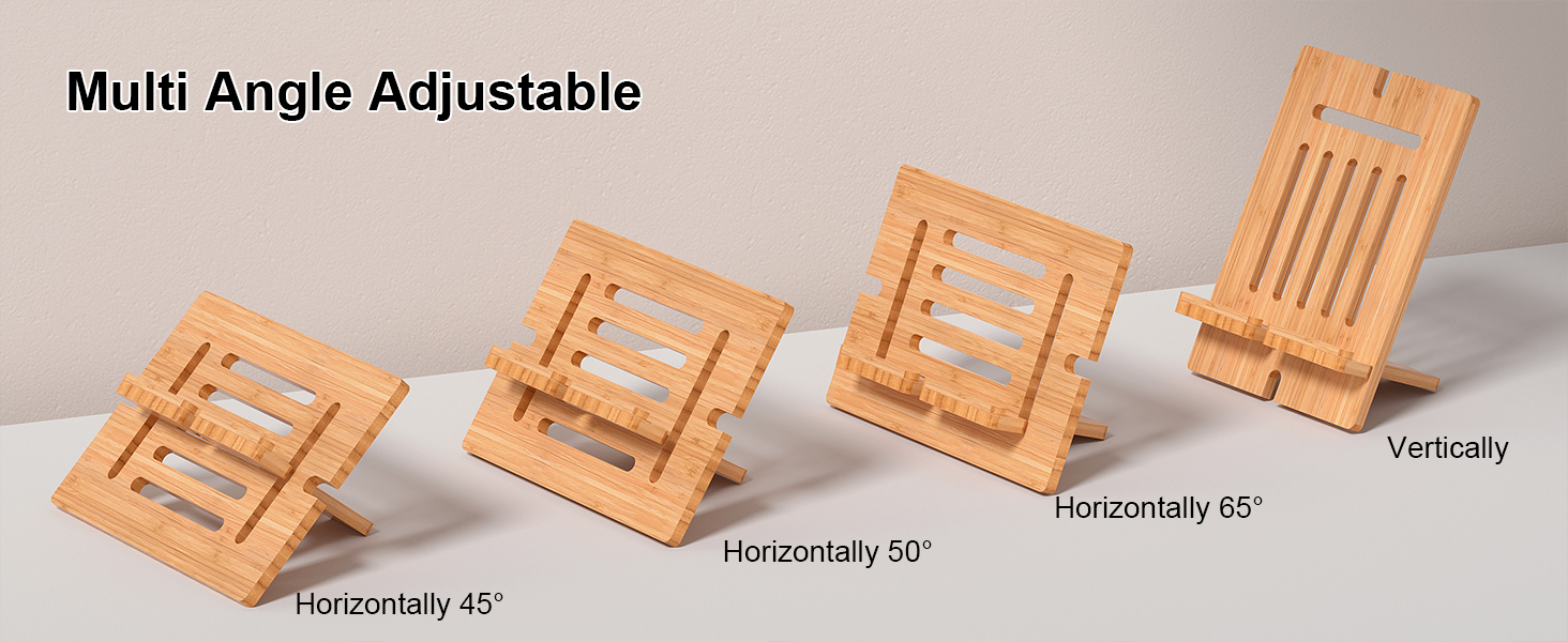 Adjustable Bamboo Phone & Tablet Stand