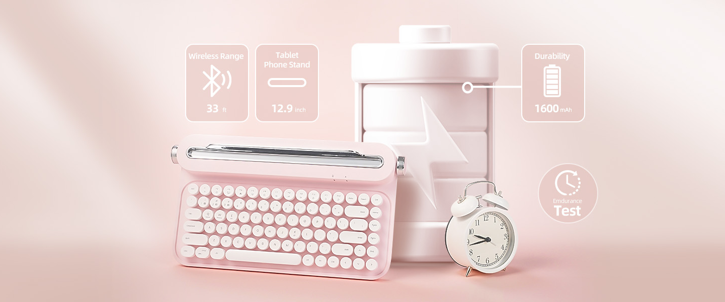 Connection Range: about 33ft; Slot Dimension: 12.9inch; Battery: 1600mAh