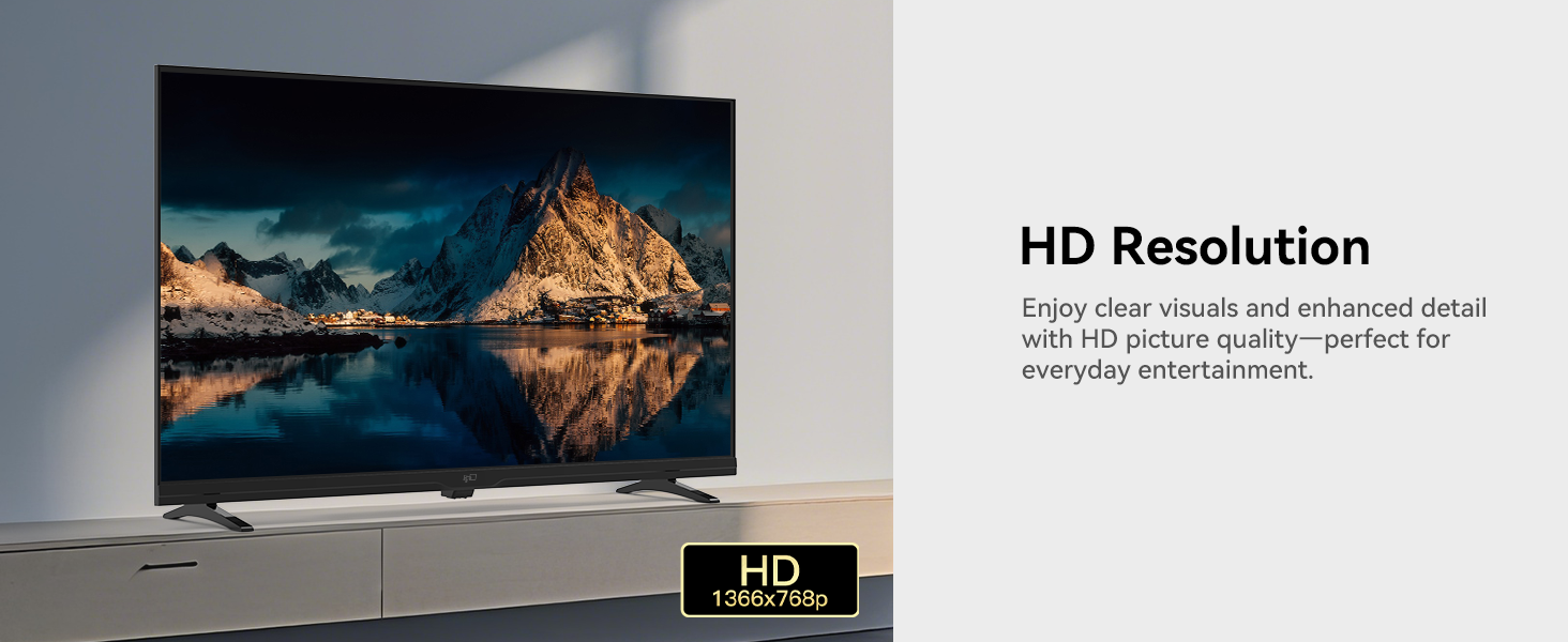 HD Resolution Experience crisp visuals and vibrant detaHD clarity-twice the resolution