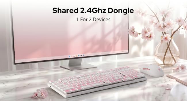 Redragon BS7552 Wireless 98-Key Low-Profile Keyboard & 4000 DPI Mouse Combo