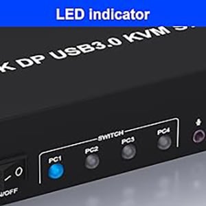 LED Indicator When switching to which PC, the LED will tell you whether PC1 or PC2 or PC3 or PC4 is