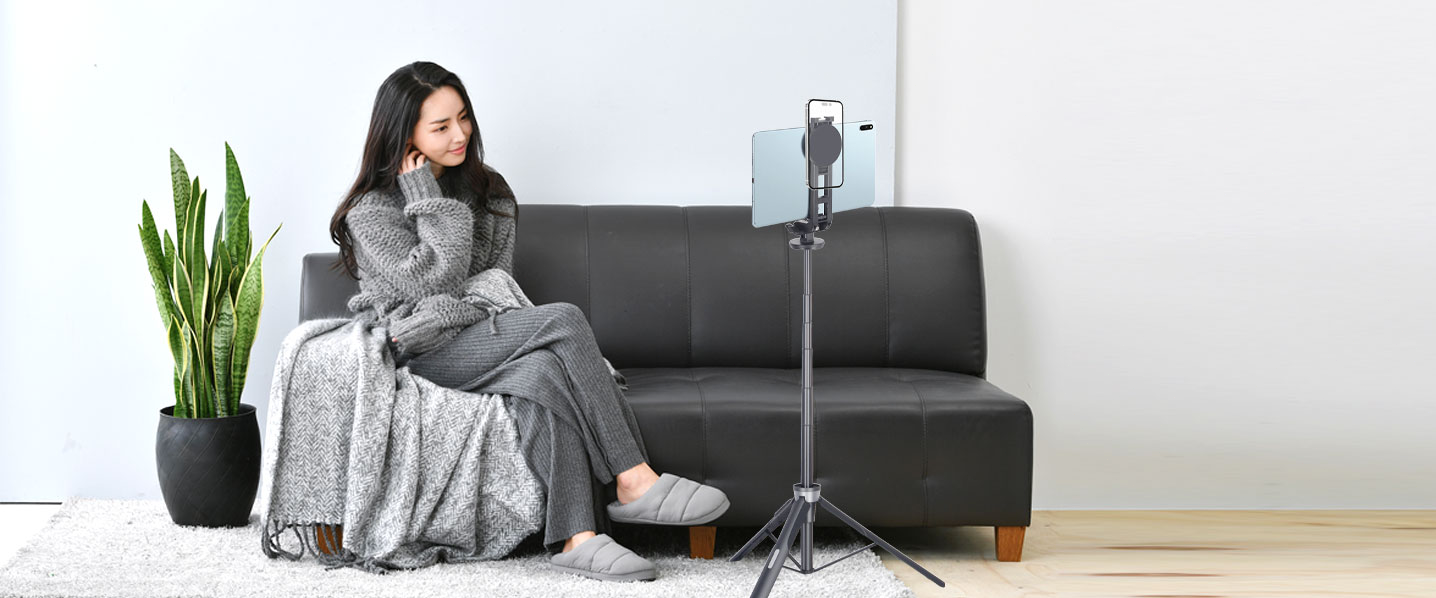 64" Magnetic Selfie Stick Phone Tripod with Wireless Remote