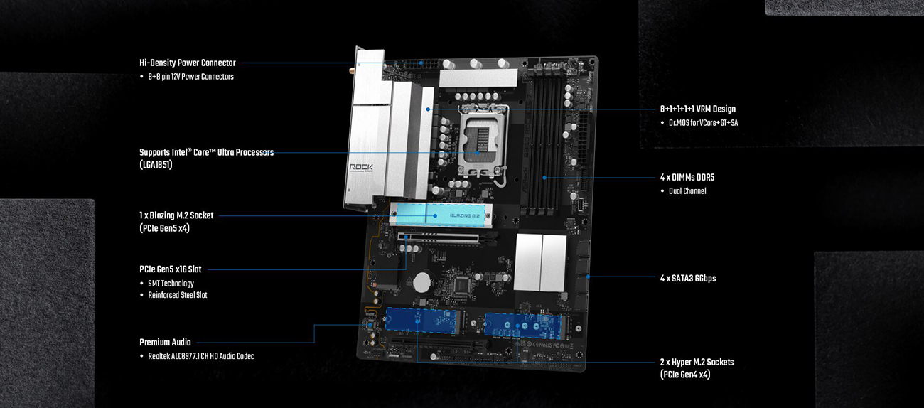 ASRock B860 Rock WiFi 7 Motherboard