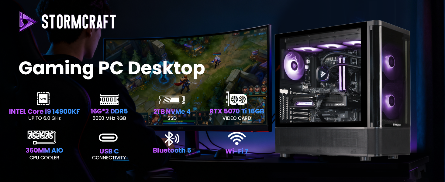 Stormcraft SKYHAWK PRO SP149KFCC-57TN1 Gaming Desktop