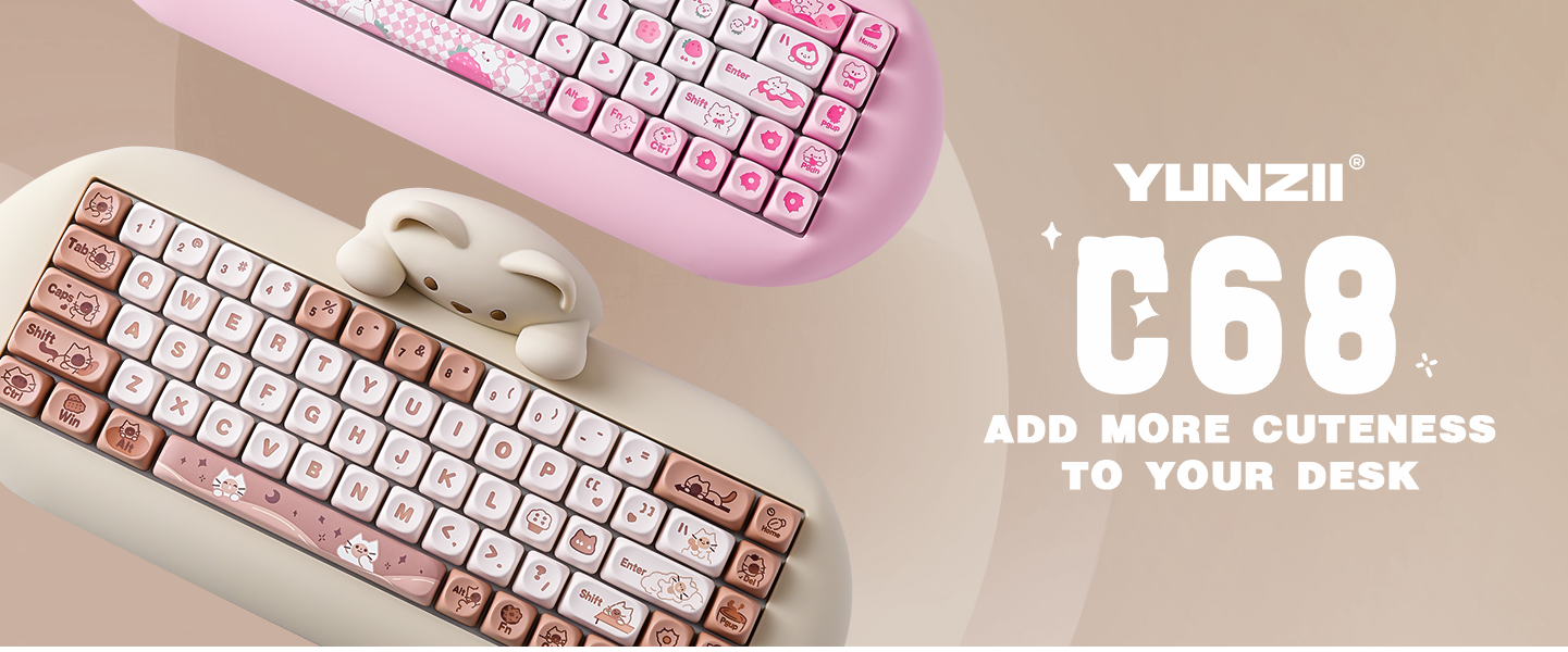 YUNZII C68 Cute Silicone Keyboard