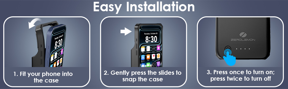 ZEROLEMON Battery Case for iPhone 17 Pro Max 10000mAh Charging Case Cover Protective Case