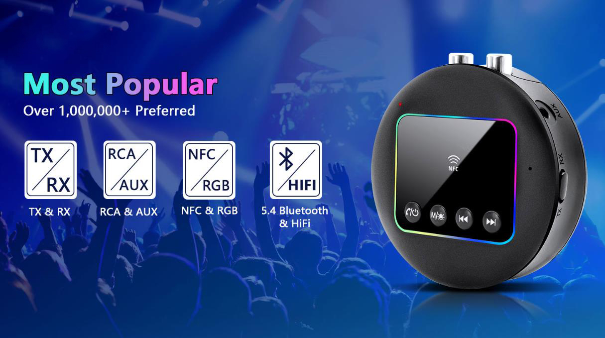 Wireless Bluetooth 5.4 Adapter - Bluetooth Transmitter & Receiver (TX | RX), Bluetooth Adapter for A