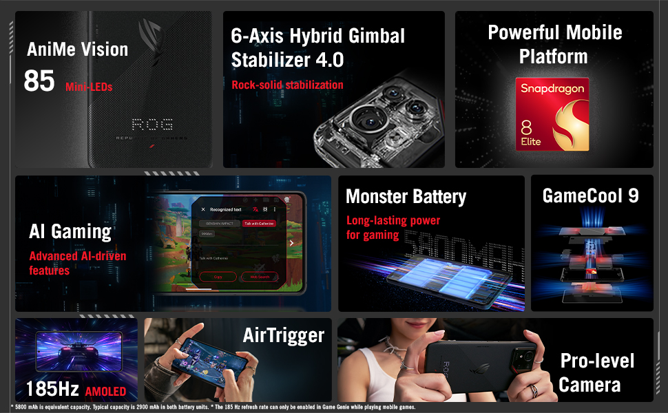 ASUS ROG Phone 9 Unlocked Android Phone, US Version, 6.78