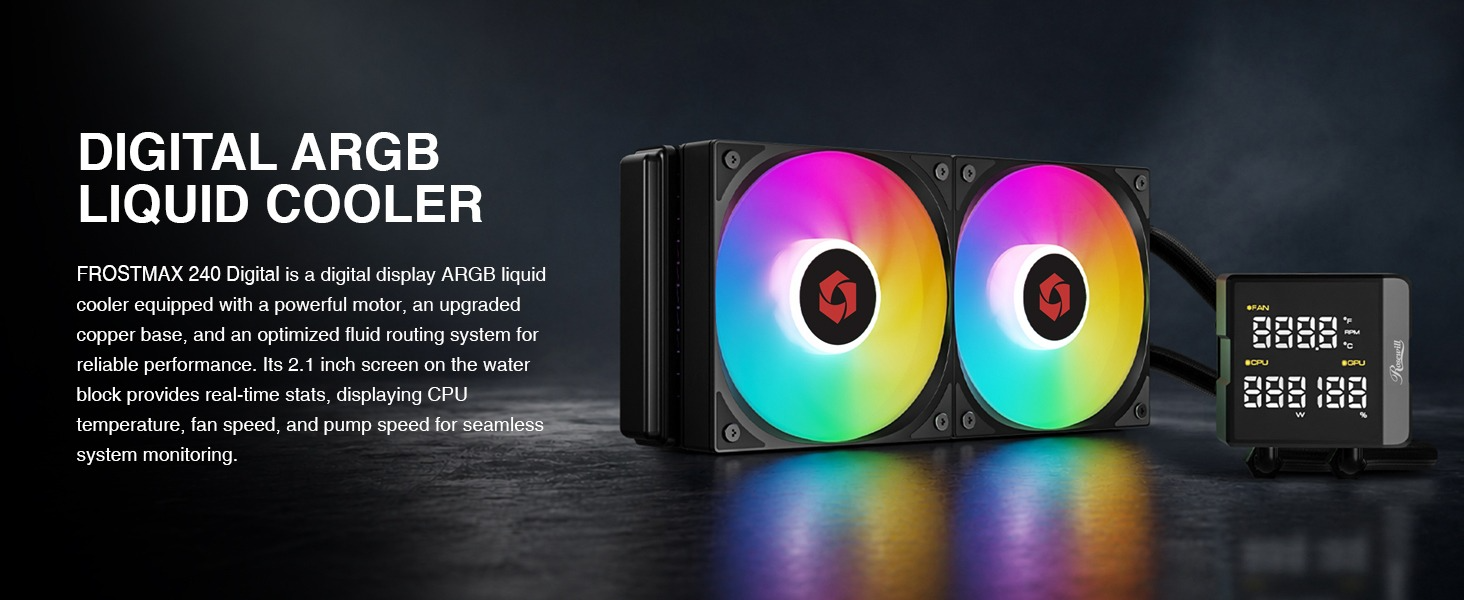 Rosewill FROSTMAX 240mm Digital ARGB AIO CPU Cooler