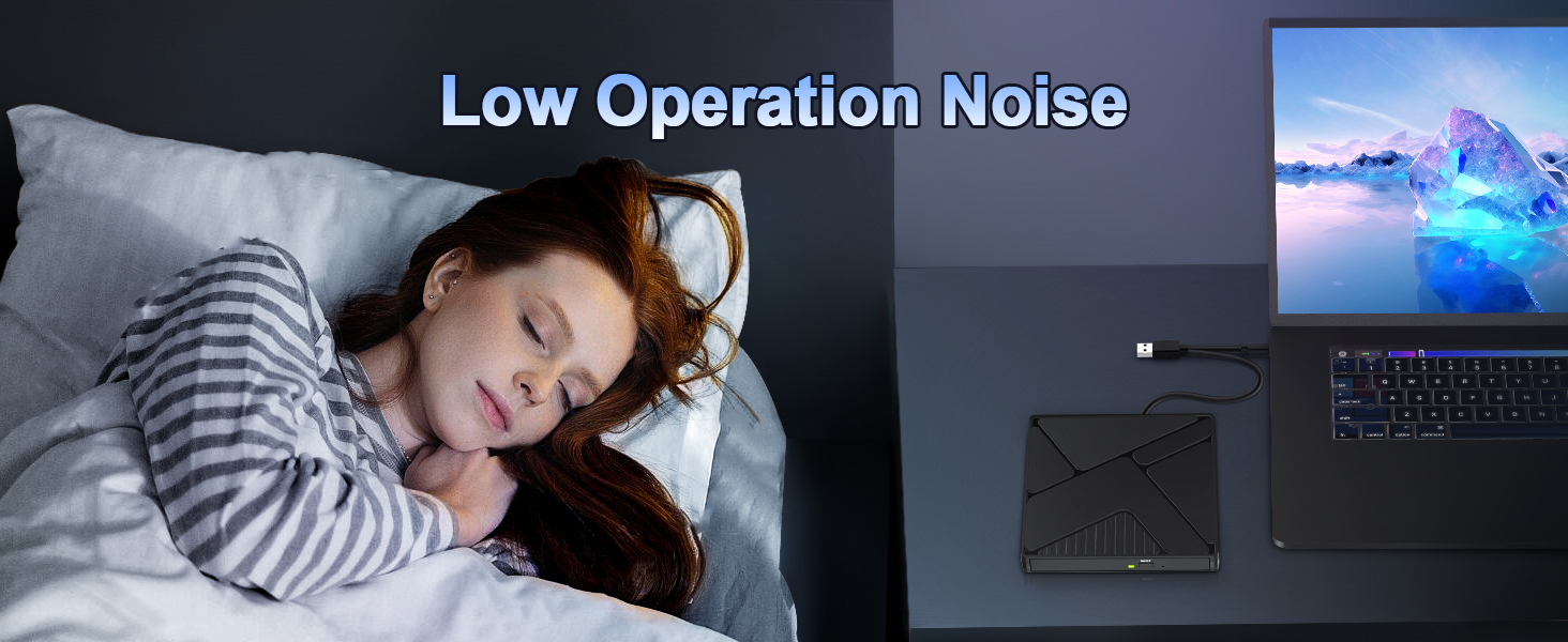 Our external CD DVD drive for laptop, you can insert it into your laptop or desktop computer to auto