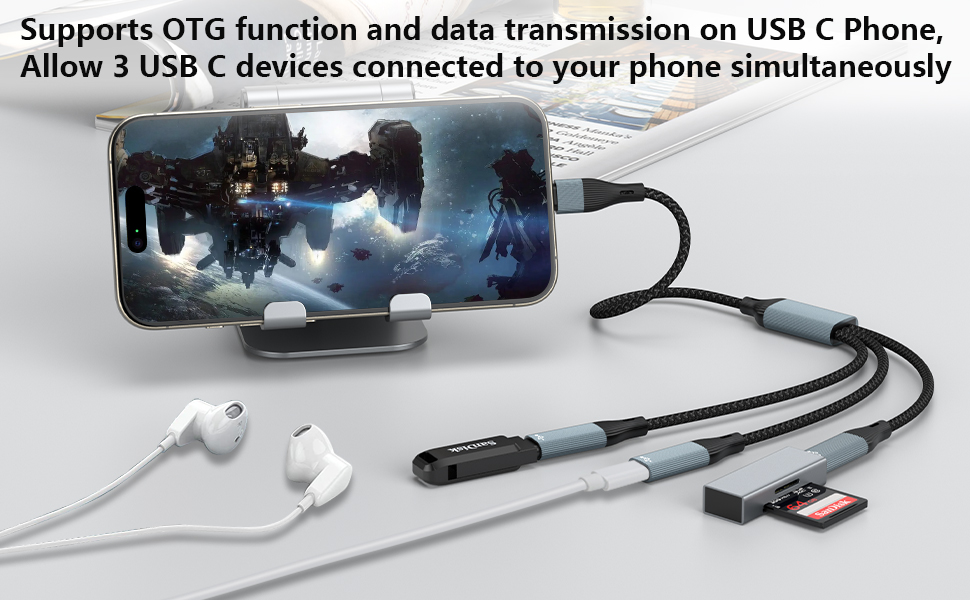 USB C to 3 USB C Female Splitter