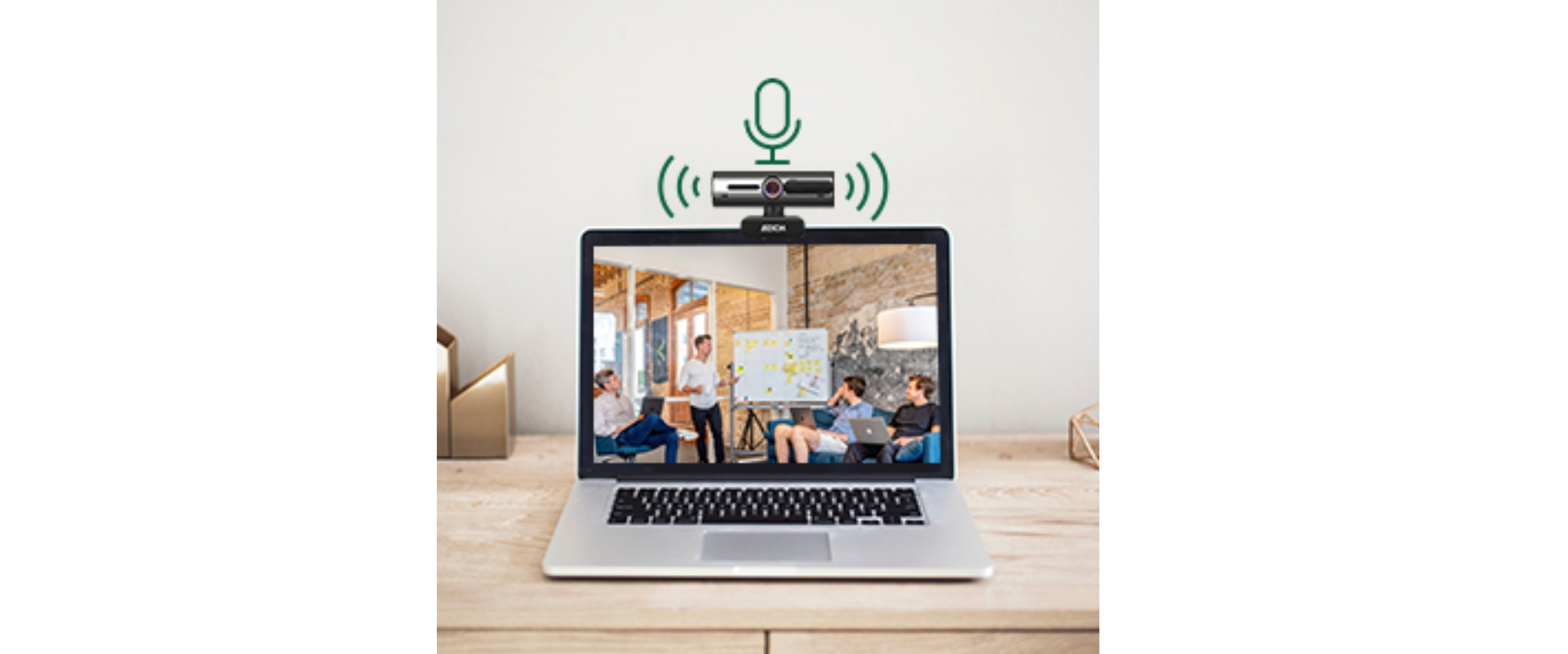 webcam built-in microphone, noise reduction mic, video conference webcam, laptop webcam meeting