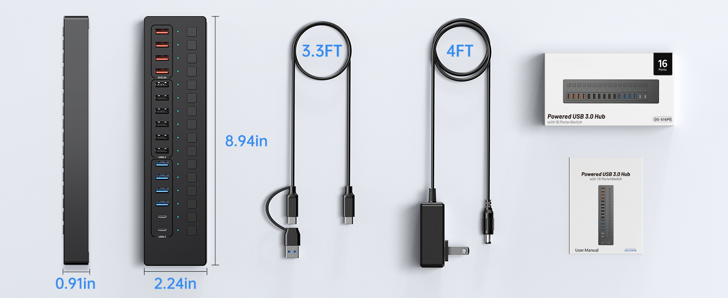 16 in 1 HIGH SPEED DATA TRANSFER & SMART CHARGING HUB with (20V/3A) 60W POWER ADAPTER