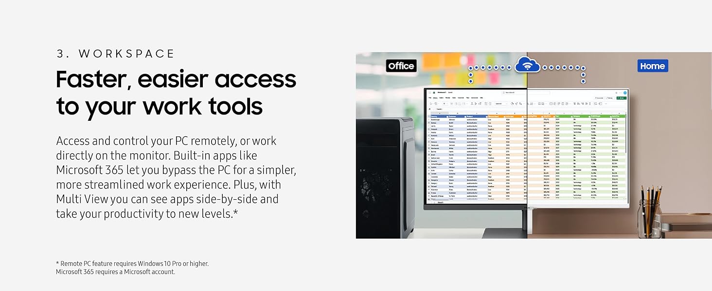 SAMSUNG Movingstyle M7 Smart Monitor with Adjustable Rolling Stand
