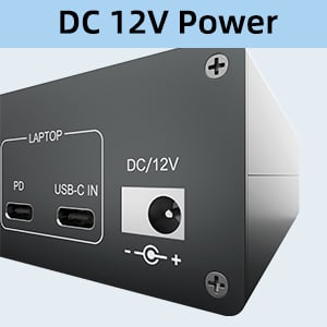 DC12V port for power supply External power supply is not required for normal USB device. DC12 power