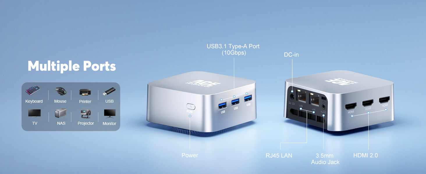 T8PLUS Mini PC Windows 11 Pro, 12th N100 16GB LPDDR5 512GB M.2 SSD