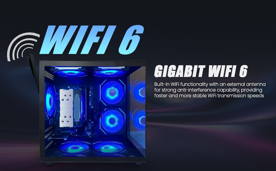 Suevery Gaming PC - AMD Ryzen 5 5600GT, 16GB DDR4 RAM, 512GB NVMe SSD, Wi-Fi 6, 650W, RGB Fans, Bla