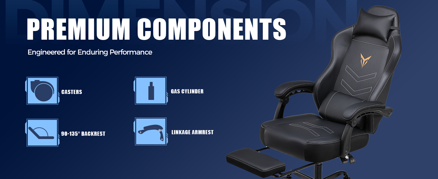 Gaming Chair with Foot Rest, PC Computer Game Chair for Adults, Ergonomic High Back Home Office Desk