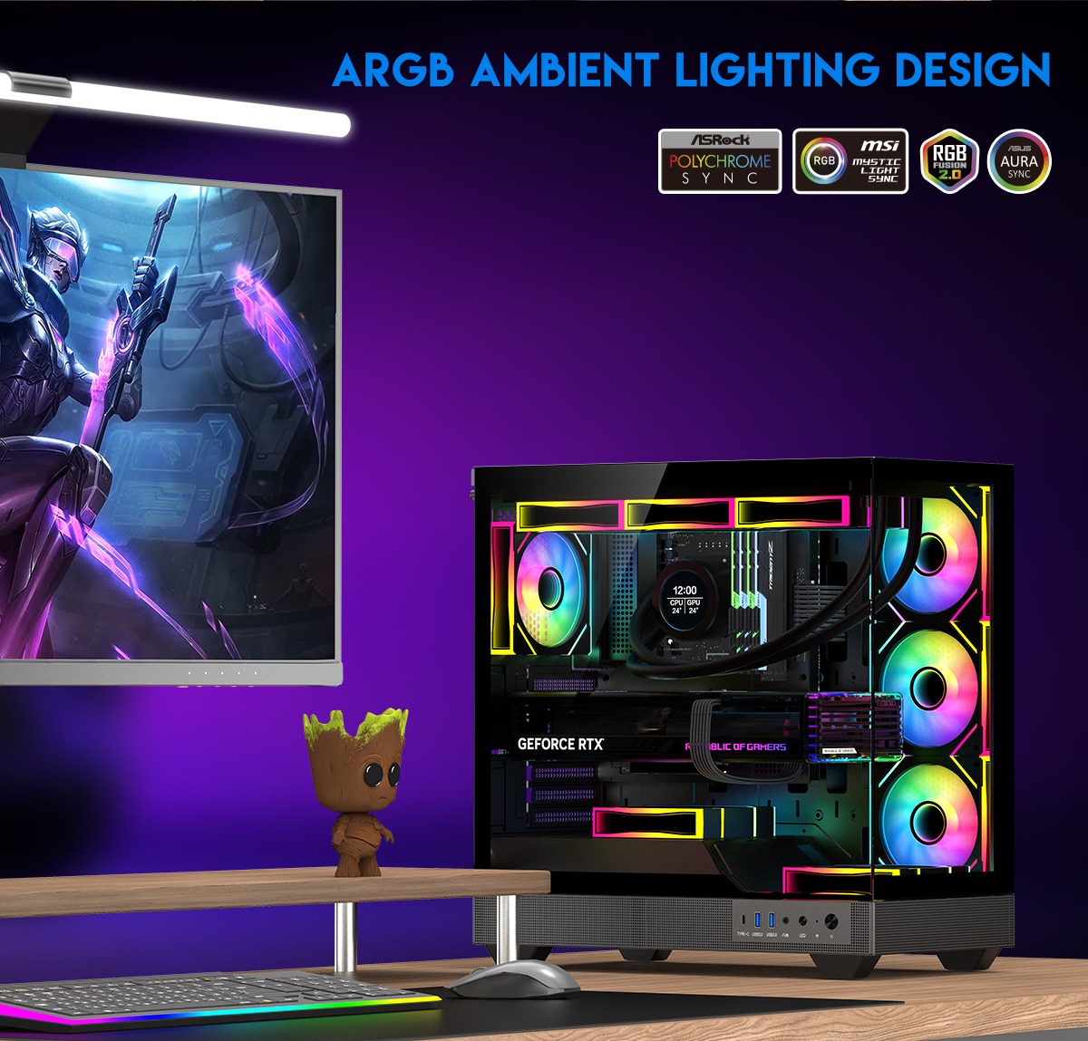 DIYPC IDX6-ATX-ARGB Gaming Computer Case