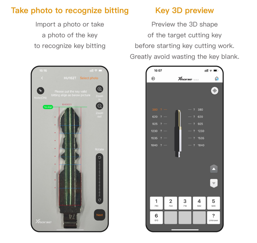 11. Key 3D Preview Preview the 3D shape of the target cutting key before starting key cutting work.