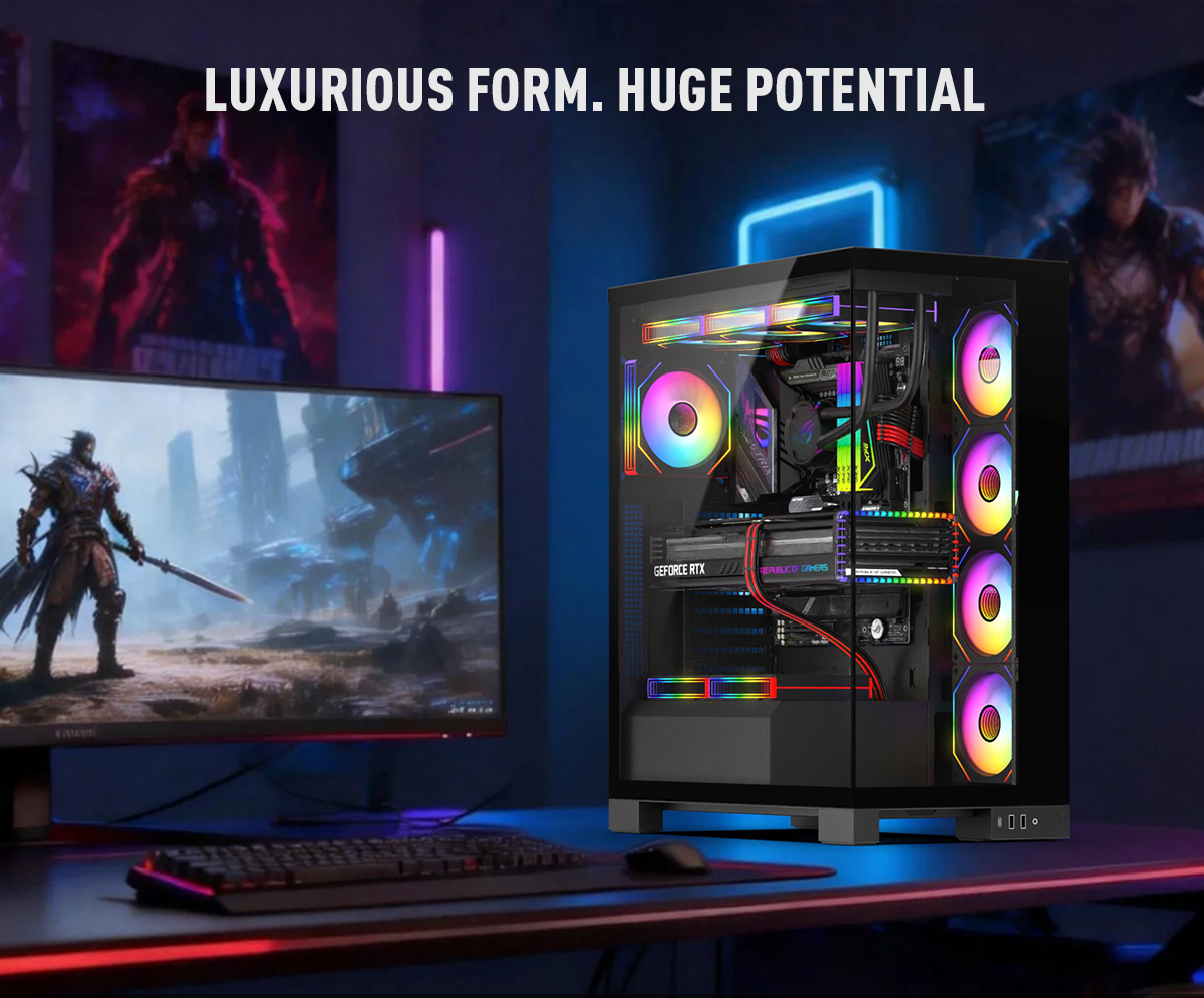 DIYPC Vanguard-F2-Pro Black Gaming Computer Case