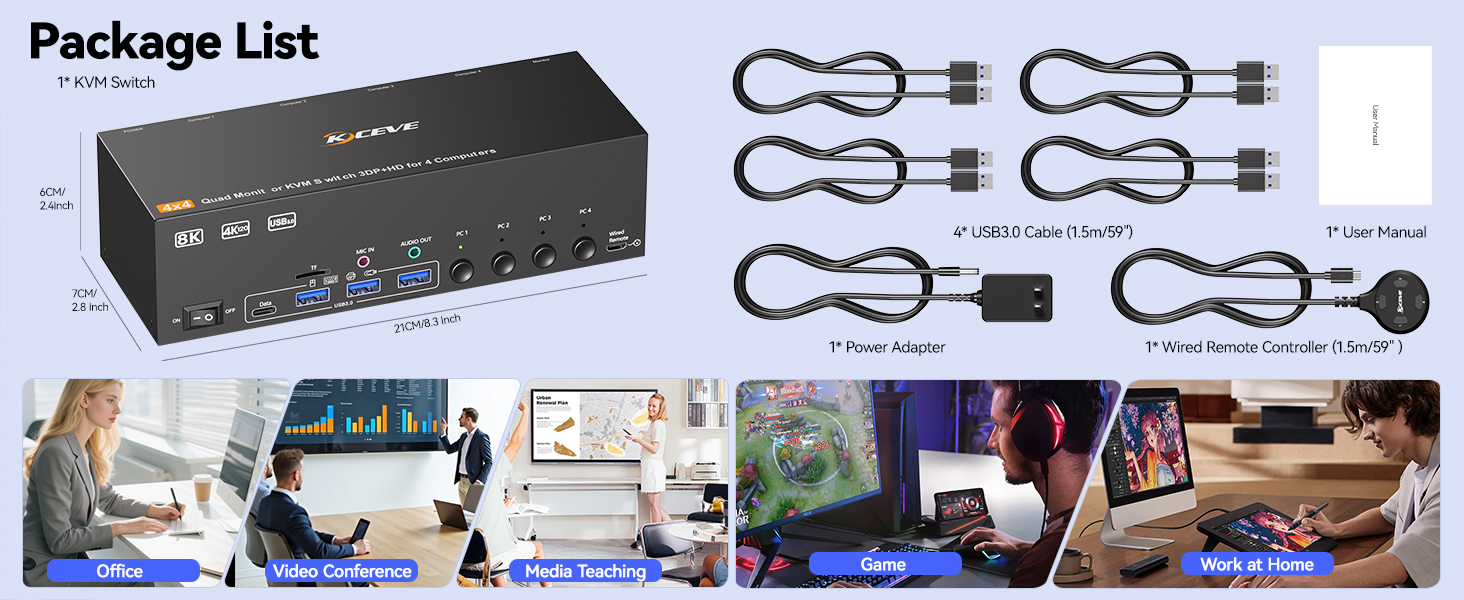 Please connect the 12V DC power adapter to provide sufficient power. Using a shorter 8K HDMI + DP ca